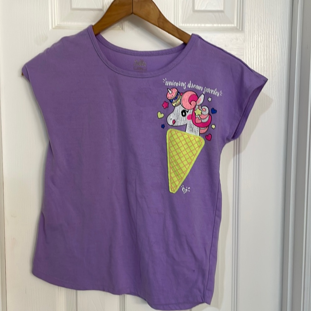 Justice Girls Pajama Set Purple Unicorns Sz 12